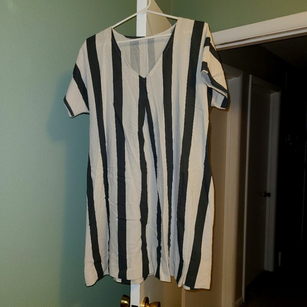 Striped linen dress